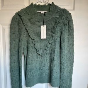 NWT Veronica Beard Sage Green Sorina Sweater Size L